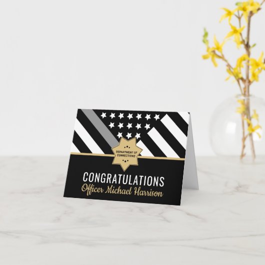 Correctiecoördinator Thin Silver Line Retirement Kaart (Gele Bloem)