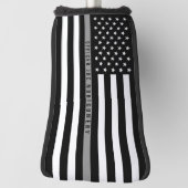 Correctiemedewerker Dunne Grijze Lijn Vlag Monogra Golfheadcover (Draai 90)