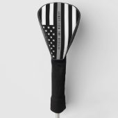 Correctiemedewerker Dunne Grijze Lijn Vlag Monogra Golfheadcover (Voorkant)