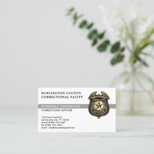 Correctiemedewerker Gevangenisbeveiliging QR-code Visitekaartje (Staand voorkant)
