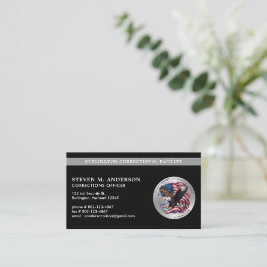Correctiemedewerker Rechtshandhaving Custom Logo Visitekaartje (Staand voorkant)