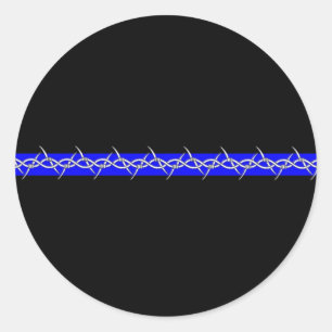Correcties Barbed Wire Blue Line Ronde Sticker