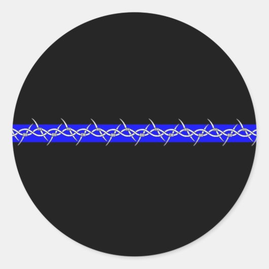 Correcties Barbed Wire Blue Line Ronde Sticker (Voorkant)