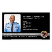 Correcties Officer Custom Photo Prison Guard Logo Magnetisch Visitekaartje (Voorkant)