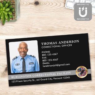 Correcties Officer Custom Photo Prison Guard Logo Magnetisch Visitekaartje