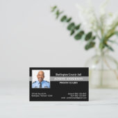 Correcties Officer Custom Photo Thin Grey Line Visitekaartje (Staand voorkant)