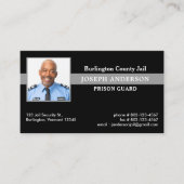 Correcties Officer Custom Photo Thin Grey Line Visitekaartje (Voorkant)