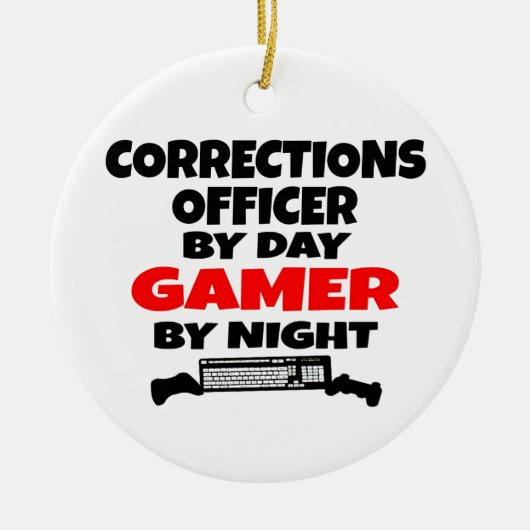 Correcties Officer Gamer Keramisch Ornament (Voorkant)