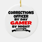Correcties Officer Gamer Keramisch Ornament (Achterkant)