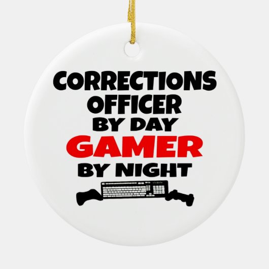 Correcties Officer Gamer Keramisch Ornament (Achterkant)