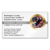 Correcties Officer Gevangenisveiligheidsbadge Logo Magnetisch Visitekaartje (Voorkant)