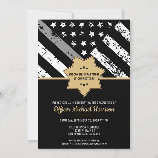 Correcties Officer Graduation Party Parole Guard Kaart (Voorkant)
