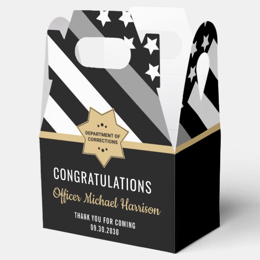 Correcties Officer Graduation Party Silver Line Bedankdoosjes (Geopend)