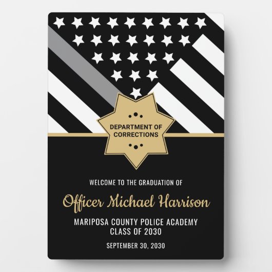 Correcties Officer Graduation Party Silver Line Fotoplaat (voorkant)