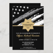 Correcties Officer Graduation Party Silver Line Kaart (Voorkant / Achterkant)