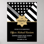 Correcties Officer Graduation Party Silver Line Poster (Voorkant)