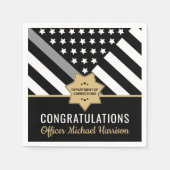 Correcties Officer Graduation Party Silver Line Servet (Voorkant)