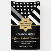 Correcties Officer Graduation Party Silver Line Spandoek (Verticaal)