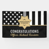 Correcties Officer Graduation Party Silver Line Spandoek (Horizontaal)