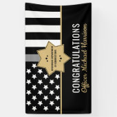 Correcties Officer Graduation Party Silver Line Spandoek (Verticaal)