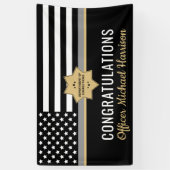 Correcties Officer Graduation Party Silver Line Spandoek (Verticaal)