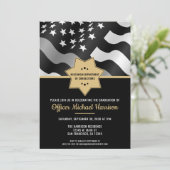 Correcties Officer Graduation Party Zilveren Vlag Kaart (Staand voorkant)