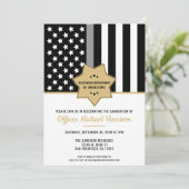 Correcties Officer Grey Line Graduation Party Kaart (Staand voorkant)