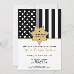 Correcties Officer Grey Line Graduation Party Kaart
