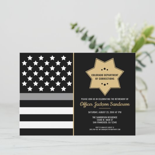 Correcties Officer Pensioen Zilveren Lijn Partij Kaart (Staand voorkant)