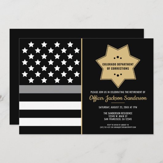 Correcties Officer Pensioen Zilveren Lijn Partij Kaart (Voorkant / Achterkant)