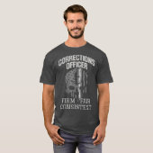 Correcties Officer Quote Dunne zilvergrijze lijn T-shirt (Voorkant volledig)