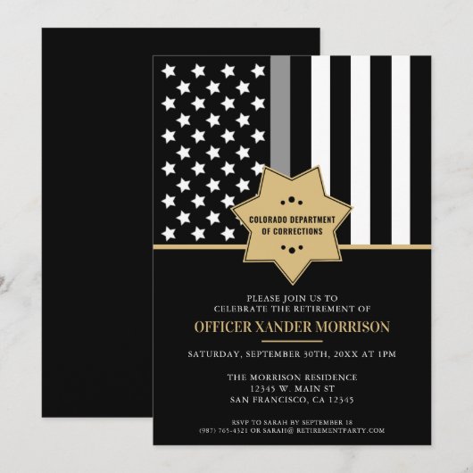 Correcties Officer Zilveren Lijn Pensioen Partij Kaart (Voorkant / Achterkant)