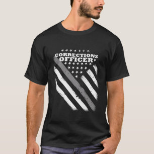 Correcties Officier Dunne Zilveren Lijn Vlag Gevan T-shirt