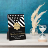 Correcties Officier Pensioen Partij Zilveren Lijn Fotoplaat (Zijkant)