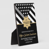 Correcties Officier Pensioen Partij Zilveren Lijn Fotoplaat (Zijkant)