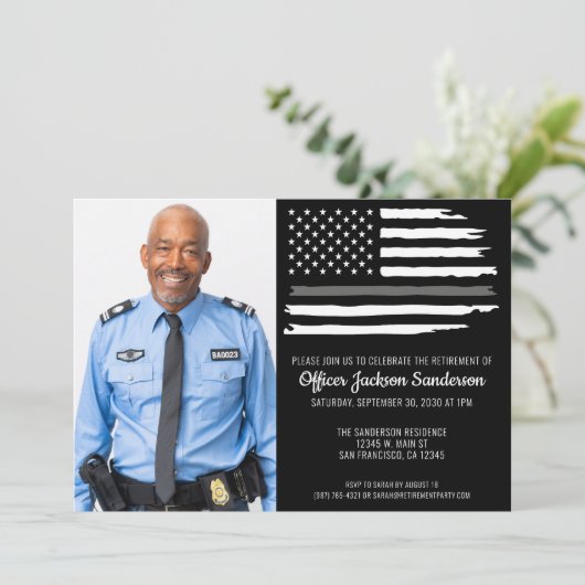 Correcties Officier Pensioen Party Foto Kaart (Staand voorkant)