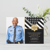 Correcties Officier Pensioen Zilveren Lijn Foto Kaart (Staand voorkant)