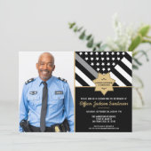 Correcties Officier Pensioen Zilveren Lijn Foto Kaart (Staand voorkant)