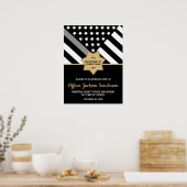 Correcties Officier Pensioen Zilveren Lijn Welkom Poster (Keuken)