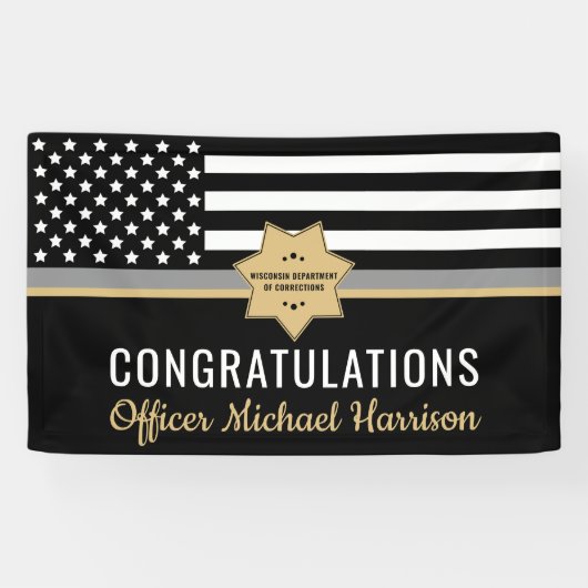 Correcties Officier Politie Academie Afstuderen Spandoek (Horizontaal)