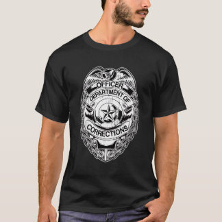 Correcties Officier Vlag Dunne Grijze Zilveren Lij T-shirt