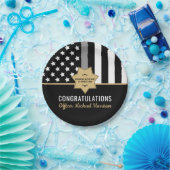 Correcties Officier Zilveren Lijn Afstudeerfeest Papieren Bordje (Feest)