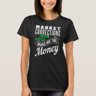 Correcties op de aandelenmarkt voor de handelaar t-shirt