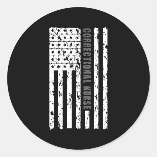 Correcties Verpleegkundige Amerikaanse vlag Correc Ronde Sticker (Voorkant)