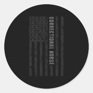 Correcties Verpleegkundige Amerikaanse vlag Correc Ronde Sticker