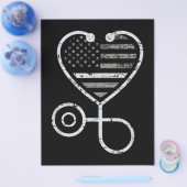Correcties Zonneurse Thin Grey Line Heart US Flag Flyer (Enkel)