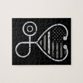 Correcties Zonneurse Thin Grey Line Heart US Flag Legpuzzel (Horizontaal)