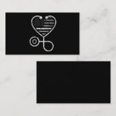 Correcties Zonneurse Thin Grey Line Heart US Flag Visitekaartje (Voorkant / Achterkant)