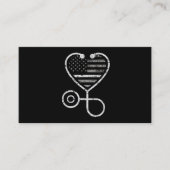 Correcties Zonneurse Thin Grey Line Heart US Flag Visitekaartje (Voorkant)