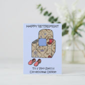 Correctieve functionaris met Happy Retirement Briefkaart (Staand voorkant)
